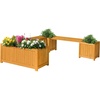 image:imageVINGLI Outdoor Wood Bench with Planter Boxes 2in1 AllWeather Porch Bench Seat  OpenEnded Wooden Raised Garden Bed for Balcony Yard Patio 2 Boxes2 Boxes  1 Bench
