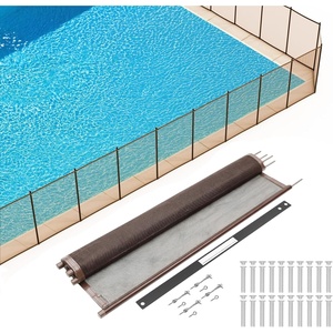 image:imageVINGLI 4ft High Pool Fence for Inground and Above Ground Pools Brown Mesh Removable Safety Fencing HeavyDuty Protective Barrier for Garden amp Backyard 4FT x 24FT4FT x 12FT