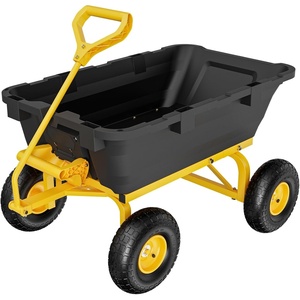 image:imageVINGLI Heavy Duty Dump Cart Wagon 800LBS QuickRelease Dump Poly Wheelbarrow 10in AllTerrain Pneumatic Tires Garden Wagon for Garden Yard Beach
