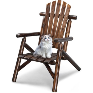 image:imageVINGLI Solid Wood Adirondack Chair Outdoor Patio Furniture Fire Pit Chairs Heavy Duty Backyard Seating Armchair Deck Garden Lawn Light Carbonized 1 PCCarbonized