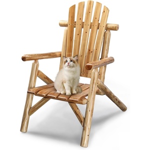 image:imageVINGLI Solid Wood Adirondack Chair Outdoor Patio Furniture Fire Pit Chairs Heavy Duty Backyard Seating Armchair Deck Garden Lawn Light Carbonized 1 PCLight Carbonized