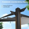 image:imageVINGLI 10x 13 Outdoor Pergola With Retractable Canopy and Adjustable Roof for Deck Porch Garden Yard Khaki10x10Gray