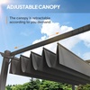 image:imageVINGLI 10x 13 Outdoor Pergola With Retractable Canopy and Adjustable Roof for Deck Porch Garden Yard Khaki10x10Gray
