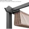 image:imageVINGLI 10x 13 Outdoor Pergola With Retractable Canopy and Adjustable Roof for Deck Porch Garden Yard Khaki10x13Khaki