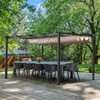 image:imageVINGLI 10x 13 Outdoor Pergola With Retractable Canopy and Adjustable Roof for Deck Porch Garden Yard Khaki10x13Khaki