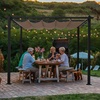 image:imageVINGLI 10x 13 Outdoor Pergola With Retractable Canopy and Adjustable Roof for Deck Porch Garden Yard Khaki10x13Khaki