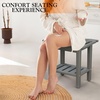 image:imageVINGLI 18 Inch HDPE Outdoor Patio Garden Small Bench Seat Waterproof Shower Bench Backless HDPE Stools Chairs for Inside Shower Outdoor Short Stools TeakGrey