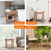 image:imageVINGLI 18 Inch HDPE Outdoor Patio Garden Small Bench Seat Waterproof Shower Bench Backless HDPE Stools Chairs for Inside Shower Outdoor Short Stools TeakTeak