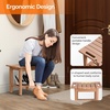 image:imageVINGLI 18 Inch HDPE Outdoor Patio Garden Small Bench Seat Waterproof Shower Bench Backless HDPE Stools Chairs for Inside Shower Outdoor Short Stools TeakTeak