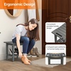 image:imageVINGLI 18 Inch HDPE Outdoor Patio Garden Small Bench Seat Waterproof Shower Bench Backless HDPE Stools Chairs for Inside Shower Outdoor Short Stools TeakGrey