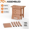 image:imageVINGLI 18 Inch HDPE Outdoor Patio Garden Small Bench Seat Waterproof Shower Bench Backless HDPE Stools Chairs for Inside Shower Outdoor Short Stools TeakTeak