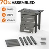 image:imageVINGLI 18 Inch HDPE Outdoor Patio Garden Small Bench Seat Waterproof Shower Bench Backless HDPE Stools Chairs for Inside Shower Outdoor Short Stools TeakGrey