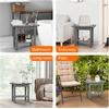 image:imageVINGLI 18 Inch HDPE Outdoor Patio Garden Small Bench Seat Waterproof Shower Bench Backless HDPE Stools Chairs for Inside Shower Outdoor Short Stools TeakGrey