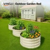 image:imageVINGLI 2 PCS Galvanized Raised Garden Beds Outdoor 2x2x1ft Round Raised Planter Boxes Outdoor Metal Raised Garden Bed for Vegetables White
