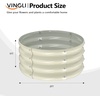 image:imageVINGLI 2 PCS Galvanized Raised Garden Beds Outdoor 2x2x1ft Round Raised Planter Boxes Outdoor Metal Raised Garden Bed for Vegetables White