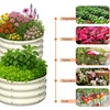 image:imageVINGLI 2 PCS Galvanized Raised Garden Beds Outdoor 2x2x1ft Round Raised Planter Boxes Outdoor Metal Raised Garden Bed for Vegetables White