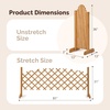 image:imageVINGLI 2 Packs Extendable Garden Fence 2755 Inch Tall Freestanding Accordion Fence Solid Wood Retractable Trellis Instant Fence Pet Grate for Home Patio Yard Garden Carbonized WoodTeak with Arched Top