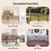 image:imageVINGLI 2 Packs Extendable Garden Fence 2755 Inch Tall Freestanding Accordion Fence Solid Wood Retractable Trellis Instant Fence Pet Grate for Home Patio Yard Garden Carbonized WoodCarbonized Brown with Arched Top