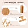 image:imageVINGLI 2 Packs Extendable Garden Fence 2755 Inch Tall Freestanding Accordion Fence Solid Wood Retractable Trellis Instant Fence Pet Grate for Home Patio Yard Garden Carbonized WoodTeak with Arched Top