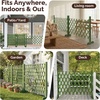 image:imageVINGLI 2 Packs Extendable Garden Fence 2755 Inch Tall Freestanding Accordion Fence Solid Wood Retractable Trellis Instant Fence Pet Grate for Home Patio Yard Garden Carbonized WoodOlive Green with Flat Top