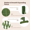 image:imageVINGLI 2 Packs Extendable Garden Fence 2755 Inch Tall Freestanding Accordion Fence Solid Wood Retractable Trellis Instant Fence Pet Grate for Home Patio Yard Garden Carbonized WoodOlive Green with Flat Top