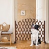 image:imageVINGLI 2 Packs Extendable Garden Fence 2755 Inch Tall Freestanding Accordion Fence Solid Wood Retractable Trellis Instant Fence Pet Grate for Home Patio Yard Garden Carbonized WoodCarbonized Brown with Arched Top