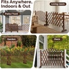 image:imageVINGLI 2 Packs Extendable Garden Fence 2755 Inch Tall Freestanding Accordion Fence Solid Wood Retractable Trellis Instant Fence Pet Grate for Home Patio Yard Garden Carbonized WoodCarbonized Brown with Arched Top