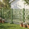 image:imageVINGLI 2 Packs Extendable Garden Fence 2755 Inch Tall Freestanding Accordion Fence Solid Wood Retractable Trellis Instant Fence Pet Grate for Home Patio Yard Garden Carbonized WoodOlive Green with Flat Top