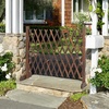 image:imageVINGLI 2 Packs Extendable Garden Fence 2755 Inch Tall Freestanding Accordion Fence Solid Wood Retractable Trellis Instant Fence Pet Grate for Home Patio Yard Garden Carbonized WoodCarbonized Brown with Flat Top