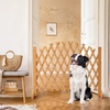 image:imageVINGLI 2 Packs Extendable Garden Fence 2755 Inch Tall Freestanding Accordion Fence Solid Wood Retractable Trellis Instant Fence Pet Grate for Home Patio Yard Garden Carbonized WoodTeak with Arched Top