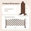 image:imageVINGLI 2 Packs Extendable Garden Fence 2755 Inch Tall Freestanding Accordion Fence Solid Wood Retractable Trellis Instant Fence Pet Grate for Home Patio Yard Garden Carbonized WoodCarbonized Brown with Arched Top