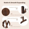 image:imageVINGLI 2 Packs Extendable Garden Fence 2755 Inch Tall Freestanding Accordion Fence Solid Wood Retractable Trellis Instant Fence Pet Grate for Home Patio Yard Garden Carbonized WoodCarbonized Brown with Arched Top