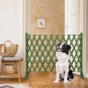 image:imageVINGLI 2 Packs Extendable Garden Fence 2755 Inch Tall Freestanding Accordion Fence Solid Wood Retractable Trellis Instant Fence Pet Grate for Home Patio Yard Garden Carbonized WoodOlive Green with Flat Top