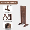 image:imageVINGLI 2 Packs Extendable Garden Fence 2755 Inch Tall Freestanding Accordion Fence Solid Wood Retractable Trellis Instant Fence Pet Grate for Home Patio Yard Garden Carbonized WoodCarbonized Brown with Flat Top