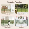 image:imageVINGLI 2 Packs Extendable Garden Fence 2755 Inch Tall Freestanding Accordion Fence Solid Wood Retractable Trellis Instant Fence Pet Grate for Home Patio Yard Garden Carbonized WoodOlive Green with Flat Top