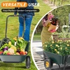 image:imageVINGLI 2 Wheel Wheelbarrow Plastic and Steel Wheel Barrel 330lbs Capacity Garden Cart for Lawn Gardening ConstructionGreen