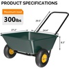 image:imageVINGLI 2 Wheel Wheelbarrow Plastic and Steel Wheel Barrel 330lbs Capacity Garden Cart for Lawn Gardening ConstructionGreen