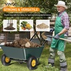 image:imageVINGLI 2 Wheel Wheelbarrow Plastic and Steel Wheel Barrel 330lbs Capacity Garden Cart for Lawn Gardening ConstructionGreen