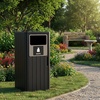 image:imageVINGLI 21 Gallon Outdoor Trash Can with Front Throw Opening Black PP Resin Garbage Bin with Access Door for Easy Bag Change Waterproof Patio Waste Container for Backyard Deck Porch Garden21 gallon