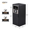 image:imageVINGLI 21 Gallon Outdoor Trash Can with Front Throw Opening Black PP Resin Garbage Bin with Access Door for Easy Bag Change Waterproof Patio Waste Container for Backyard Deck Porch Garden21 gallon