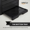 image:imageVINGLI 21 Gallon Outdoor Trash Can with Front Throw Opening Black PP Resin Garbage Bin with Access Door for Easy Bag Change Waterproof Patio Waste Container for Backyard Deck Porch Garden31 gallon