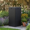 image:imageVINGLI 21 Gallon Outdoor Trash Can with Front Throw Opening Black PP Resin Garbage Bin with Access Door for Easy Bag Change Waterproof Patio Waste Container for Backyard Deck Porch Garden31 gallon