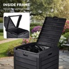 image:imageVINGLI 21 Gallon Outdoor Trash Can with Front Throw Opening Black PP Resin Garbage Bin with Access Door for Easy Bag Change Waterproof Patio Waste Container for Backyard Deck Porch Garden31 gallon