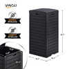 image:imageVINGLI 21 Gallon Outdoor Trash Can with Front Throw Opening Black PP Resin Garbage Bin with Access Door for Easy Bag Change Waterproof Patio Waste Container for Backyard Deck Porch Garden31 gallon