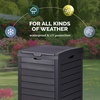 image:imageVINGLI 21 Gallon Outdoor Trash Can with Front Throw Opening Black PP Resin Garbage Bin with Access Door for Easy Bag Change Waterproof Patio Waste Container for Backyard Deck Porch Garden31 gallon
