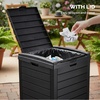 image:imageVINGLI 21 Gallon Outdoor Trash Can with Front Throw Opening Black PP Resin Garbage Bin with Access Door for Easy Bag Change Waterproof Patio Waste Container for Backyard Deck Porch Garden31 gallon