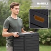 image:imageVINGLI 21 Gallon Outdoor Trash Can with Front Throw Opening Black PP Resin Garbage Bin with Access Door for Easy Bag Change Waterproof Patio Waste Container for Backyard Deck Porch Garden31 gallon