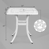 image:imageVINGLI 22 Cast Aluminum Outdoor Side Table All Weather Patio Side Table Outdoor End Table for Patio Porch Deck Garden SquareWhite