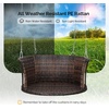 image:imageVINGLI 24 FT Patio Porch Swing Round Rattan Porch Swing with Cushions Heavy Duty 440 LBS Wicker Porch Swing with Adjustable Chains for Yard Porch Garden Brown