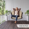image:imageVINGLI 24 FT Patio Porch Swing Round Rattan Porch Swing with Cushions Heavy Duty 440 LBS Wicker Porch Swing with Adjustable Chains for Yard Porch Garden Brown